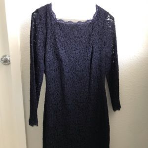 Navy Adrianna Papell lace dress